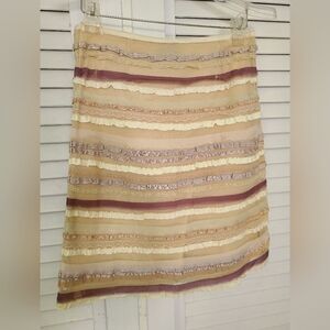 Elegant Striped Ruffle Skirt